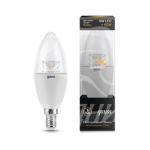  Candle-dim Crystal Clear E14 6W 2700